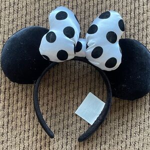 Disney Black and White Polka Dot Minnie Mouse Ears